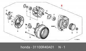 Генератор 31100R40A01 HONDA ACURA