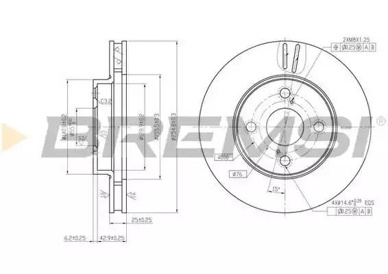 Диск тормозной DBB294V BREMSI