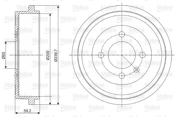 Барабан тормозной 237096 VALEO PHC