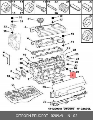 Прокладка ГБЦ 0209 Z9 CITROEN PEUGEOT