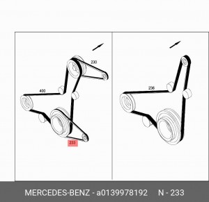 Ремень приводной A0139978192 MERCEDES BENZ
