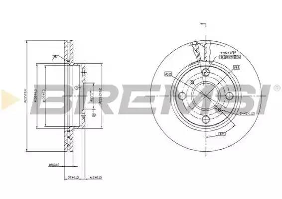 Диск тормозной DBB084V BREMSI