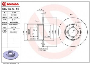 Диск тормозной 08.1309.10 BREMBO