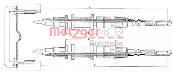 Трос ручного тормоза 11582 METZGER