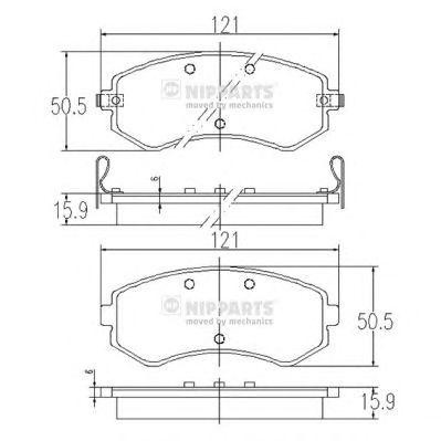 Колодки тормозные дисковые J3601060 H B JAKOPARTS NIPPARTS
