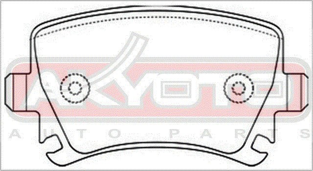 Колодки тормозные дисковые задние VOLKSWAGEN VW TIGUAN 2007->  TOURAN 2003->  PASSAT 2005->  GOLF IV AKD-0349 AKYOTO