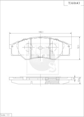 Колодки тормозные дисковые T360A43 NPS