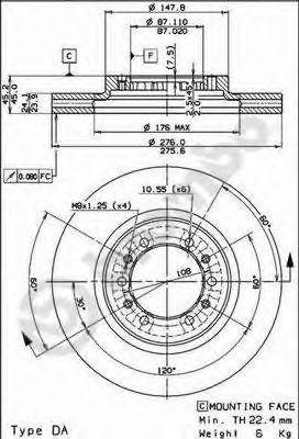 Диск тормозной BS8388 BRECO