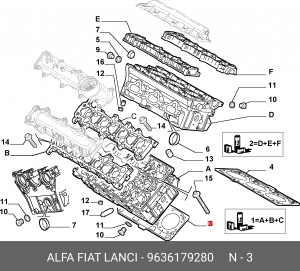 Прокладка ГБЦ 9636179280 ALFA FIAT LANCIA