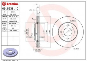 Диск тормозной 09.5638.10 BREMBO