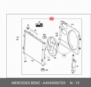 Радиатор охлаждения ДВС A4545000703 MERCEDES BENZ