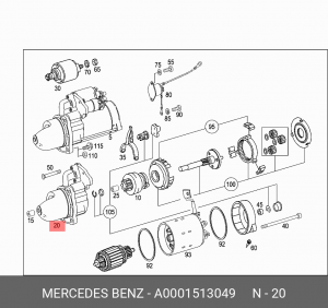 Бендикс стартера A 000 151 30 49 MERCEDES BENZ