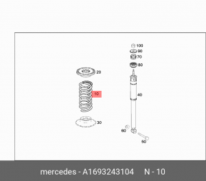 Пружина подвески A 169 324 31 04 MERCEDES BENZ