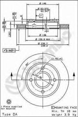 Диск тормозной BS 8277 BRECO