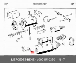 Втулка стартера A 000 151 03 50 MERCEDES BENZ