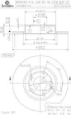 Диск тормозной BS7623 BRECO
