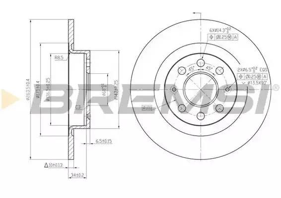 Диск тормозной DBB299S BREMSI