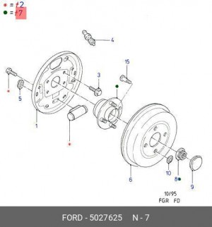 Подшипник ступицы колеса 5 027 625 FORD