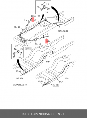 Шланг тормозной 8-97039-543-0 ISUZU