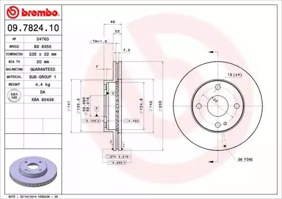 Диск тормозной BS8355 BRECO