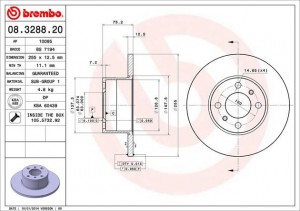Диск тормозной 08.3288.20 BREMBO