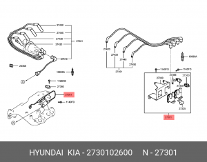 Катушка зажигания 2730102600 HYUNDAI KIA