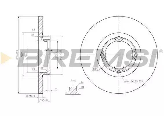 Диск тормозной DBB076S BREMSI