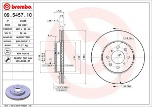Диск тормозной 09.5457.10 BREMBO