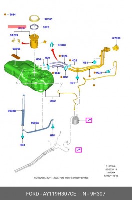 Насос электрический топливной системы AY11-9H307-CE FORD
