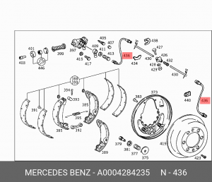 Шланг тормозной A 000 428 42 35 MERCEDES BENZ