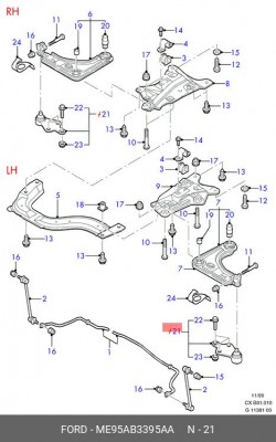 Опора шаровая подвески ME95AB-3395-AA FORD