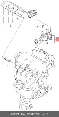 Катушка зажигания 2730102700 HYUNDAI KIA