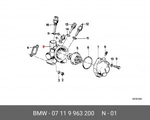 Корпус термостата системы охлаждения 07119963200 BMW