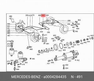 Шланг тормозной A 000 428 44 35 MERCEDES BENZ