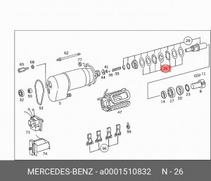 Подшипник игольчатый A 000 151 08 32 MERCEDES BENZ