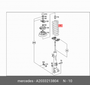 Пружина подвески A 203 321 38 04 MERCEDES BENZ