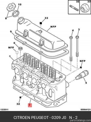 Прокладка ГБЦ 0209 J0 CITROEN PEUGEOT