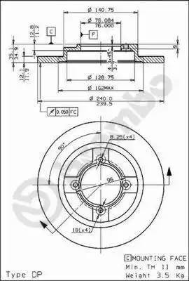 Диск тормозной BS7321 BRECO
