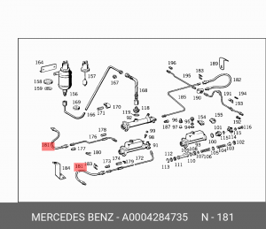 Шланг тормозной A 000 428 47 35 MERCEDES BENZ