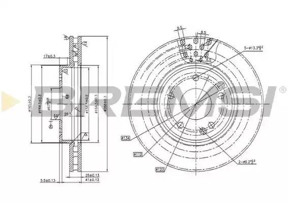 Диск тормозной DBB135V BREMSI