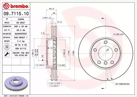 Диск тормозной BS8567 BRECO