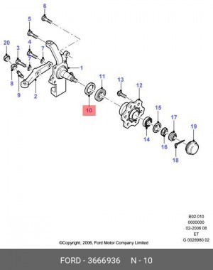 Сальник ступицы колеса 3 666 936 FORD