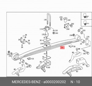 Рессора листовая A0003200202 MERCEDES BENZ