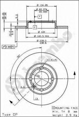 Диск тормозной BS7508 BRECO