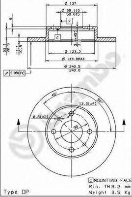 Диск тормозной BS 7376 BRECO