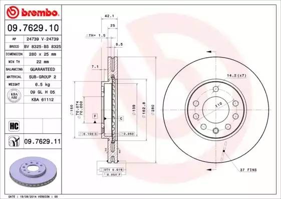 Диск тормозной BS8325 BRECO