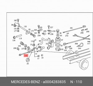 Шланг тормозной A 000 428 38 35 MERCEDES BENZ