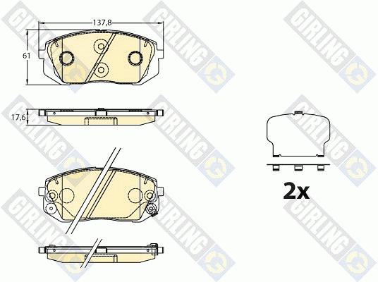 Колодки тормозные дисковые 6136406 GIRLING
