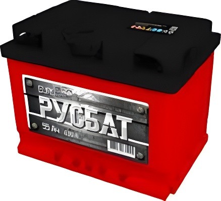 Аккумулятор РУСБАТ 55 Ач 430 А -/+ ЕВРО 4607034731199 AKOM