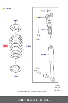 Пружина подвески 1688834 FORD